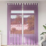 vidaXL Perdele Voile cu Bucle 2 buc Violet 140x260 cm