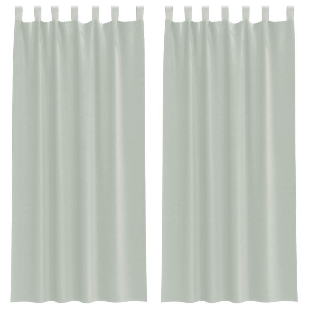 vidaXL Perdele Voile cu Bucle 2 buc Gri deschis 140x245 cm
