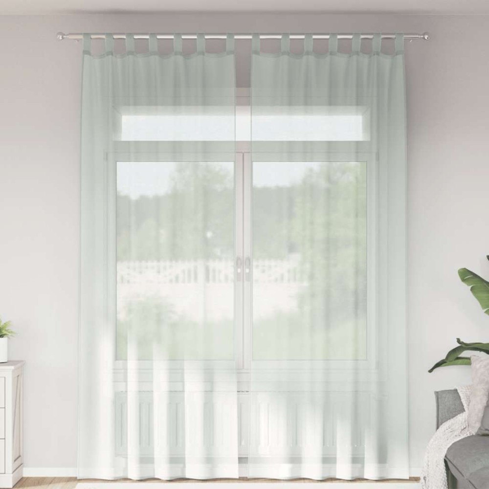 vidaXL Perdele voal cu bucle 2 buc Gri deschis 140x260 cm