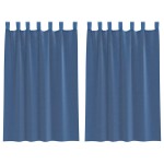 vidaXL Perdele voal cu bucle 2 buc Albastru regal 140x175 cm
