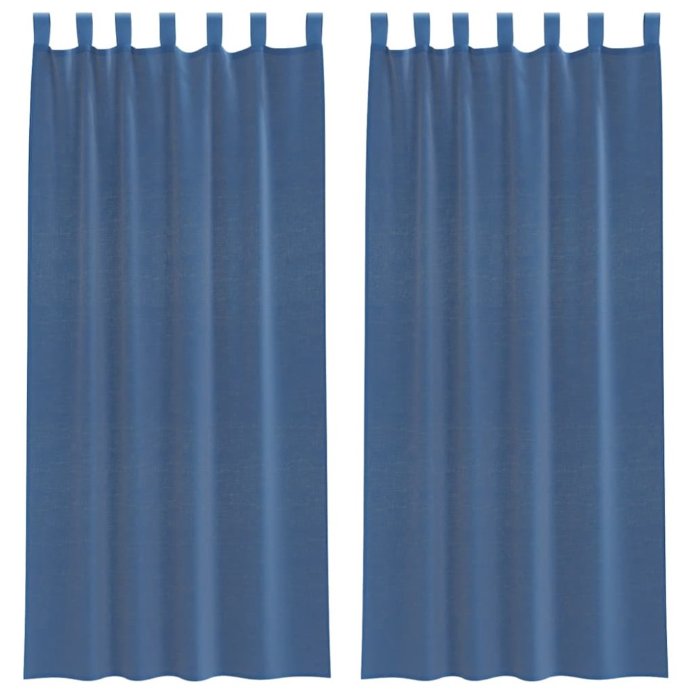 vidaXL Perdele Voile cu Bucle 2 buc Albastru Regal 140x245 cm