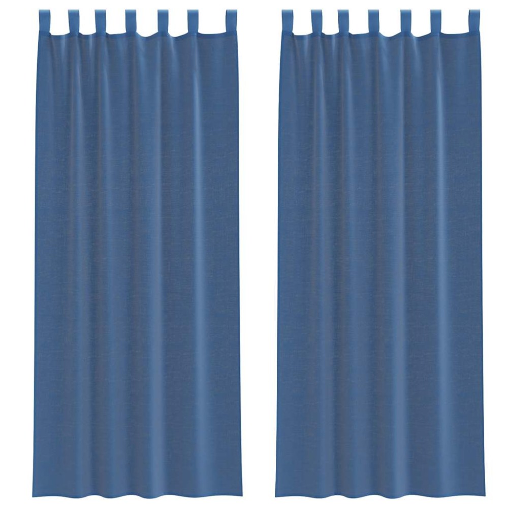 vidaXL Perdele Voile cu Bucle 2 buc Albastru Regal 140x260 cm