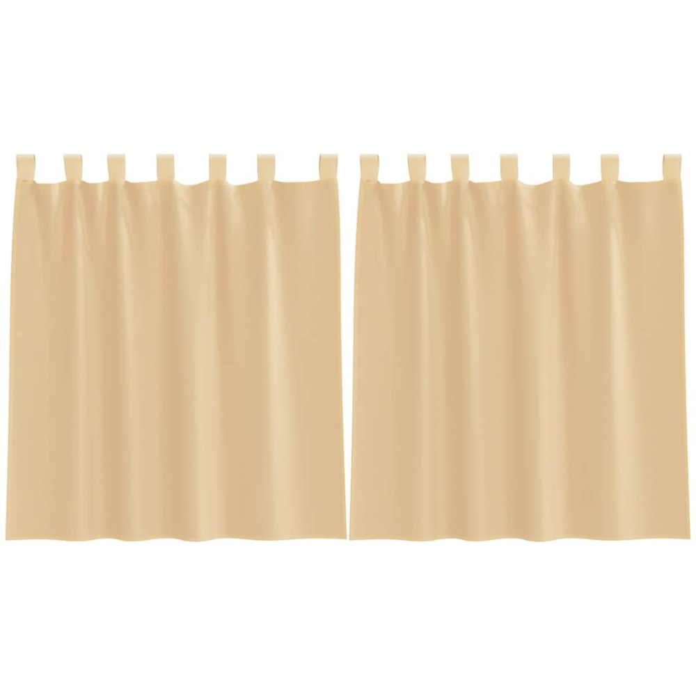 vidaXL Perdele Voile cu Bucle 2 buc Nisip 140x140 cm