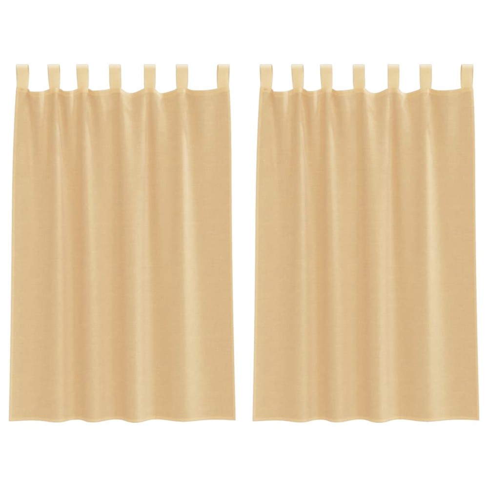 vidaXL Perdele Voile cu Bucle 2 buc Nisip 140x175 cm