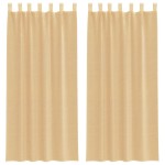 vidaXL Perdele Voile cu Bucle 2 buc Nisip 140x245 cm vidaXL Perdele Voile cu Bucle 2 buc Nisip 140x245 cm
