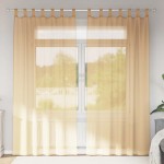 vidaXL Perdele Voile cu Bucle 2 buc Nisip 140x245 cm vidaXL Perdele Voile cu Bucle 2 buc Nisip 140x245 cm