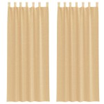 vidaXL Perdele Voile cu Bucle 2 buc Nisip 140x260 cm vidaXL Perdele Voile cu Bucle 2 buc Nisip 140x260 cm