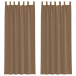 vidaXL Perdele Voile cu Bucle 2 buc Maro Deschis 140x260 cm vidaXL Perdele Voile cu Bucle 2 buc Maro Deschis 140x260 cm