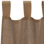vidaXL Perdele Voile cu Bucle 2 buc Maro Deschis 140x260 cm vidaXL Perdele Voile cu Bucle 2 buc Maro Deschis 140x260 cm