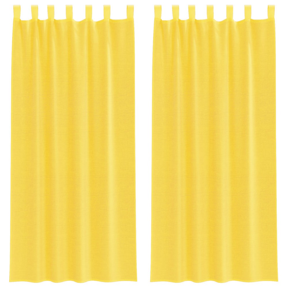 vidaXL Perdele Voile cu Bucle 2 buc Galben 140x245 cm