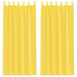 vidaXL Perdele Voile cu Bucle 2 buc Galben 140x245 cm