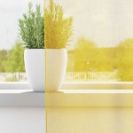 vidaXL Perdele Voile cu Bucle 2 buc Galben 140x245 cm