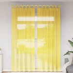 vidaXL Perdele Voile cu Bucle 2 buc Galben 140x260 cm vidaXL Perdele Voile cu Bucle 2 buc Galben 140x260 cm