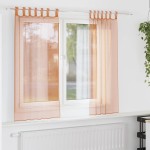 vidaXL Perdele Voile cu Bucle 2 buc Terracota 140x140 cm vidaXL Perdele Voile cu Bucle 2 buc Terracota 140x140 cm