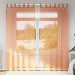 vidaXL Perdele Voile cu Bucle 2 buc Terracota 140x225 cm vidaXL Perdele Voile cu Bucle 2 buc Terracota 140x225 cm