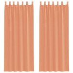 vidaXL Perdele Voile cu Bucle 2 buc Terracota 140x260 cm vidaXL Perdele Voile cu Bucle 2 buc Terracota 140x260 cm