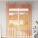 vidaXL Perdele Voile cu Bucle 2 buc Terracota 140x260 cm vidaXL Perdele Voile cu Bucle 2 buc Terracota 140x260 cm