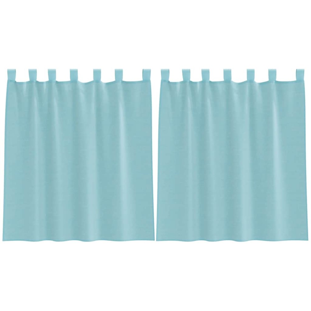 vidaXL Perdele Voile cu Bucle 2 buc Turcoaz 140x140 cm