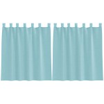 vidaXL Perdele Voile cu Bucle 2 buc Turcoaz 140x140 cm vidaXL Perdele Voile cu Bucle 2 buc Turcoaz 140x140 cm