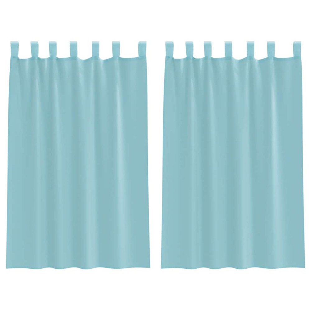 vidaXL Perdele Voile cu Bucle 2 buc Turcoaz 140x175 cm