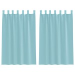 vidaXL Perdele Voile cu Bucle 2 buc Turcoaz 140x175 cm vidaXL Perdele Voile cu Bucle 2 buc Turcoaz 140x175 cm