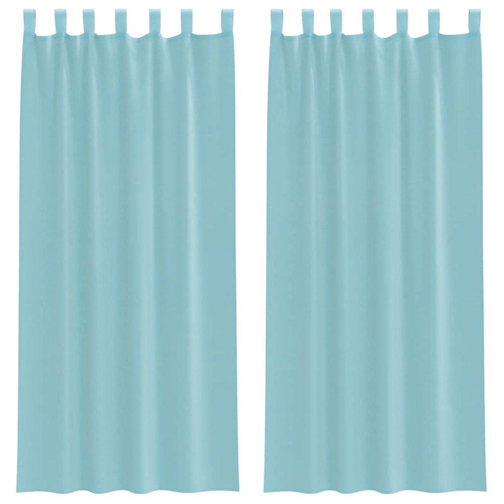 vidaXL Perdele Voile cu Bucle 2 buc Turcoaz 140x225 cm