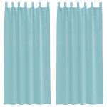vidaXL Perdele Voile cu Bucle 2 buc Turcoaz 140x225 cm vidaXL Perdele Voile cu Bucle 2 buc Turcoaz 140x225 cm