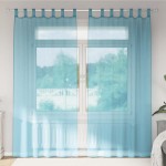vidaXL Perdele Voile cu Bucle 2 buc Turcoaz 140x245 cm vidaXL Perdele Voile cu Bucle 2 buc Turcoaz 140x245 cm