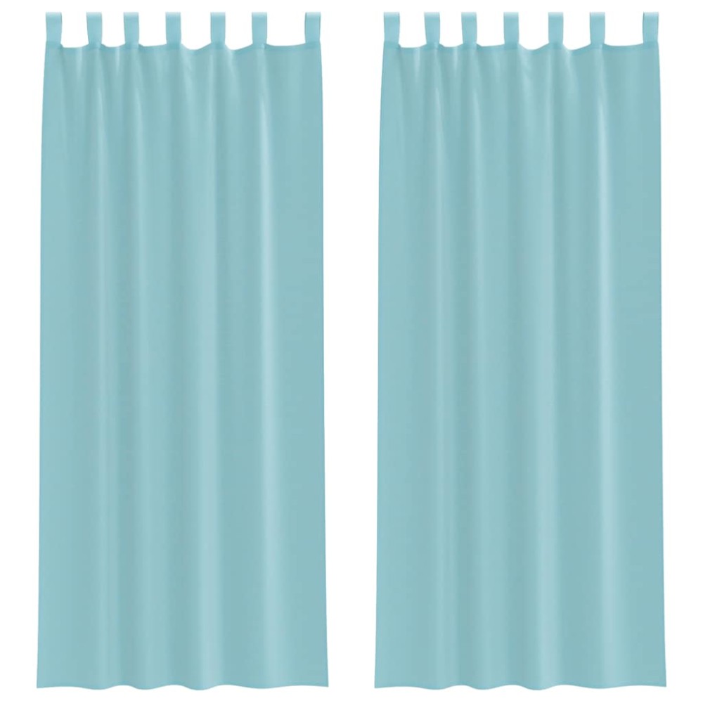 vidaXL Perdele Voile cu Bucle 2 buc Turcoaz 140x260 cm