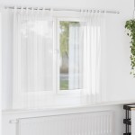 vidaXL Perdele Voile cu Bucle 2 buc Alb 140x140 cm