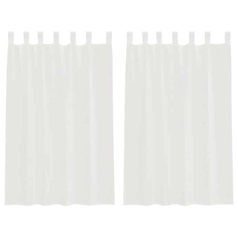 vidaXL Perdele Voile cu Bucle 2 buc Alb 140x175 cm