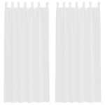 vidaXL Perdele Voile cu Bucle 2 buc Alb 140x225 cm