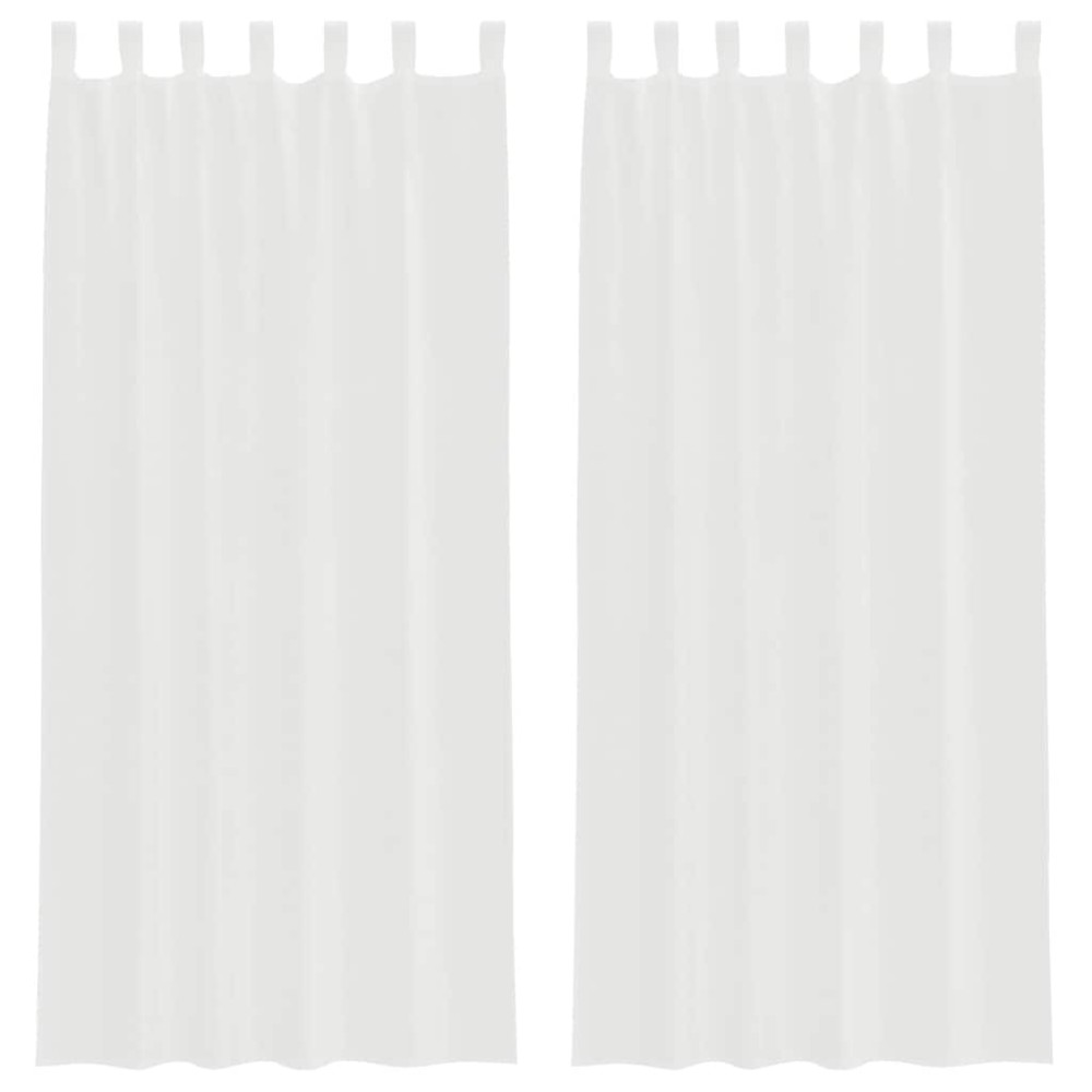 vidaXL Perdele Voile cu Bucle 2 buc Alb 140x245 cm