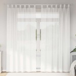 vidaXL Perdele Voile cu Bucle 2 buc Alb 140x245 cm