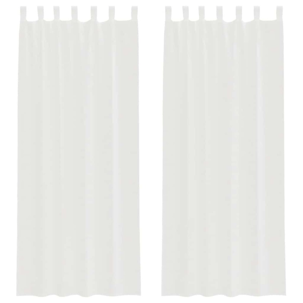 vidaXL Perdele Voile cu Bucle 2 buc Alb 140x260 cm
