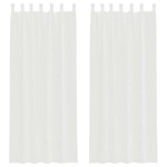 vidaXL Perdele Voile cu Bucle 2 buc Alb 140x260 cm vidaXL Perdele Voile cu Bucle 2 buc Alb 140x260 cm