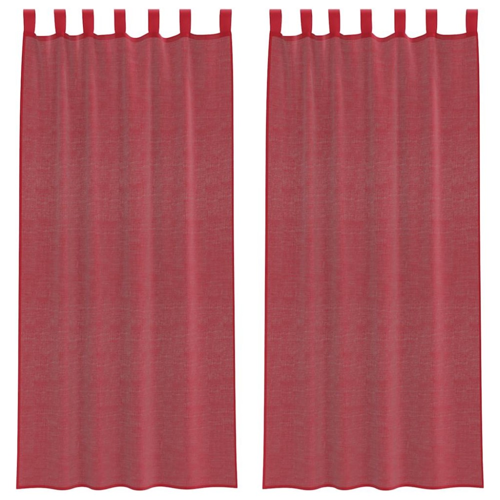 vidaXL Perdele Voile cu Bucle 2 buc Roșu Vin 140x245 cm
