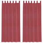 vidaXL Perdele Voile cu Bucle 2 buc Roșu Vin 140x245 cm vidaXL Perdele Voile cu Bucle 2 buc Roșu Vin 140x245 cm