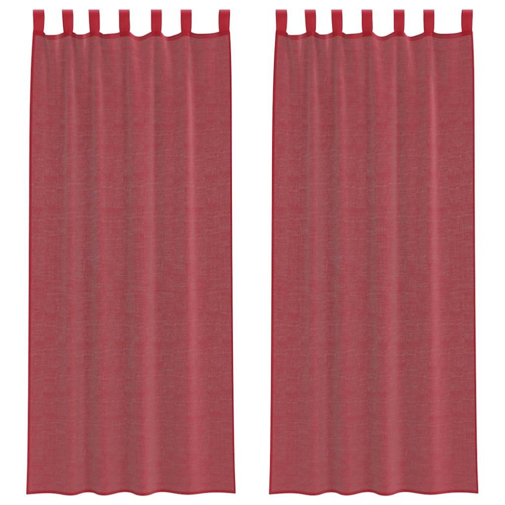 vidaXL Perdele Voile cu Bucle 2 buc Roșu Vin 140x260 cm