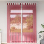 vidaXL Perdele Voile cu Bucle 2 buc Roșu Vin 140x260 cm vidaXL Perdele Voile cu Bucle 2 buc Roșu Vin 140x260 cm