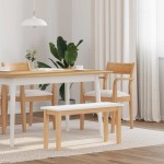 vidaXL Bancă 90 cm din lemn masiv alb cauciuc vidaXL Bancă 90 cm din lemn masiv alb cauciuc