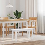 vidaXL Bancă 90 cm din lemn masiv alb cauciuc vidaXL Bancă 90 cm din lemn masiv alb cauciuc