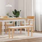 vidaXL Bancă 110 cm din lemn masiv cauciuc vidaXL Bancă 110 cm din lemn masiv cauciuc