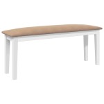 vidaXL Bancă 110 cm din lemn masiv alb cauciuc vidaXL Bancă 110 cm din lemn masiv alb cauciuc