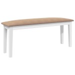 vidaXL Bancă 110 cm din lemn masiv alb cauciuc vidaXL Bancă 110 cm din lemn masiv alb cauciuc