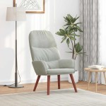 vidaXL Scaun de relaxare, gri deschis, catifea