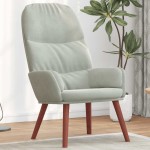 vidaXL Scaun de relaxare, gri deschis, catifea