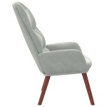 vidaXL Scaun de relaxare, gri deschis, catifea