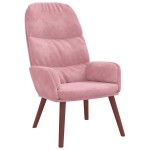 vidaXL Scaun de relaxare, roz, catifea vidaXL Scaun de relaxare, roz, catifea
