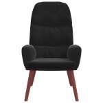 vidaXL Scaun de relaxare, negru, catifea